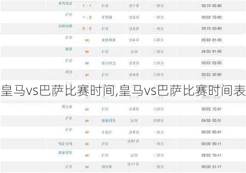 皇马vs巴萨比赛时间,皇马vs巴萨比赛时间表