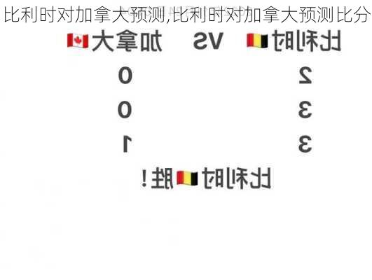 比利时对加拿大预测,比利时对加拿大预测比分