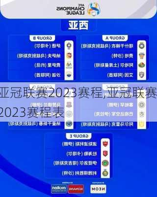 亚冠联赛2023赛程,亚冠联赛2023赛程表