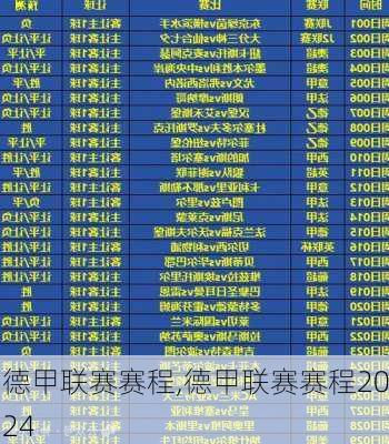 德甲联赛赛程,德甲联赛赛程2024