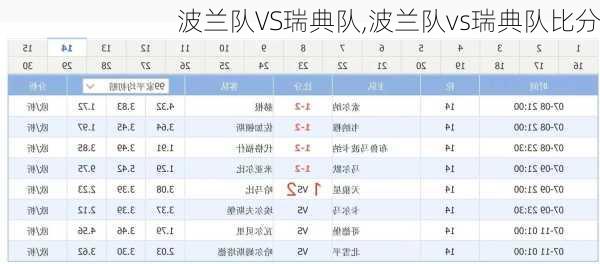 波兰队VS瑞典队,波兰队vs瑞典队比分