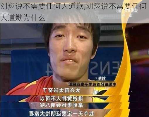 刘翔说不需要任何人道歉,刘翔说不需要任何人道歉为什么