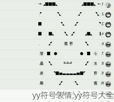 yy符号表情,yy符号大全